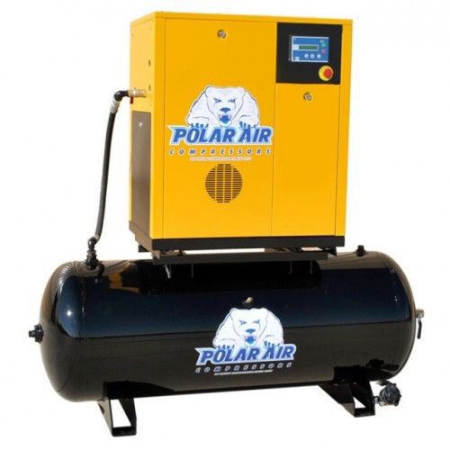 Industrial! polar air! 15hp 3 ph rotary screw w/ 240 gallon tank for sale