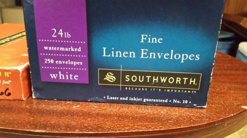 Southworth #10 White Cotton Linen Envelopes 24lb 250