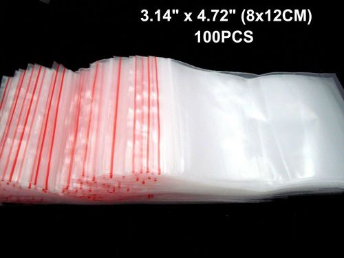 100 PCS 3.14 x 4.72&#034; ZipLock Clear Reclosable Poly Bags Self Seal plastic Bag