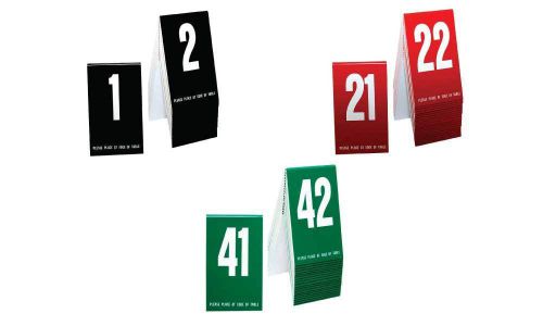 Plastic table numbers 1-60 - multi color pack, tent style, free shipping for sale