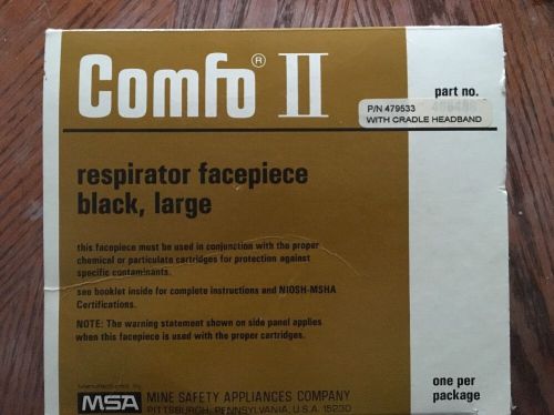 MSA Comfo 2 Respirator Face piece Black, Large W/ Cradle Headband