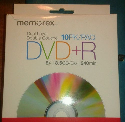 Memorex DVD+R Dual-Layer Recordable Discs-DVD-R , 8X, 8.5GB 10 in Pack
