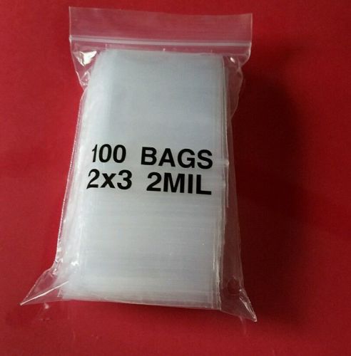 2x3  inch plastic zip lock bags 100 count