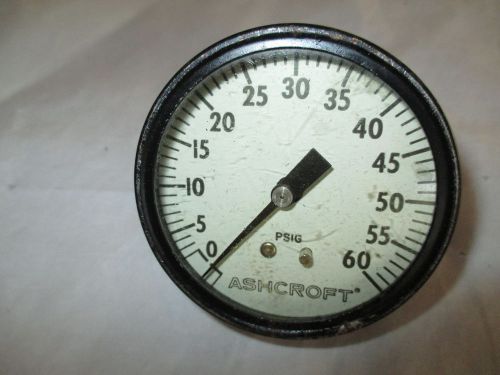 Vintage Ashcroft Pressure Meter - PSIG Max 1 - 60 Range W/ Connector Steampunk