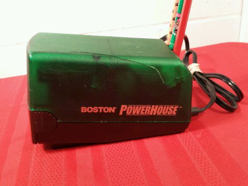 BOSTON Powerhouse Electric Pencil Sharpener Green Clear MADE USA Model 19 Tested