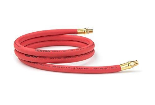 TEKTON 46333 3/8-Inch I.D. by 6-Foot 250 PSI  Rubber Lead-In Air Hose with
