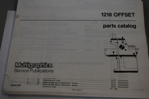 Multigraphics  1218 parts catalog
