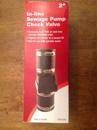 Proplumber 2&#034; in-line sewage pump check valve ppspc200 for sale