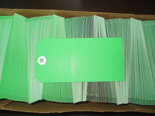 Large colored Shipping Tags 13 Pt 5 3/4&#034; x2 7/8&#034; green  1000 Case   #7