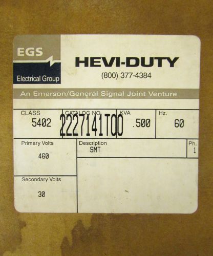 EGS HEVI DUTY 5402 2227141T00 460V Primary 30V Secondary SMT Control Transformer