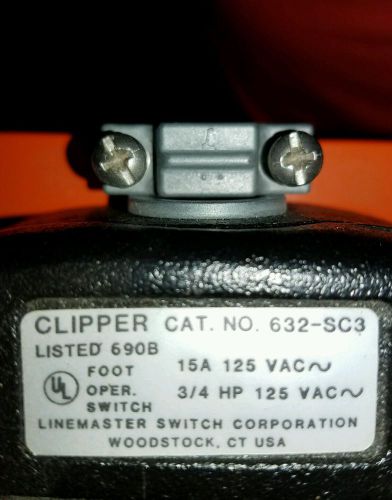 Clipper 632-Sc3 Foot Switch  Linemaster  Full Guard - very good cond.