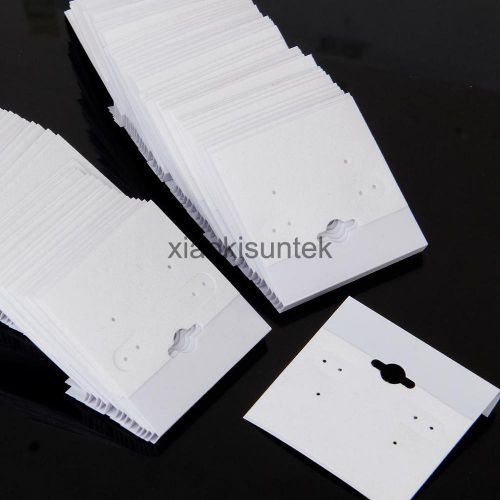 100pcs Square White Velvet Ear Studs Earring Jewelry Display Hanging Cards