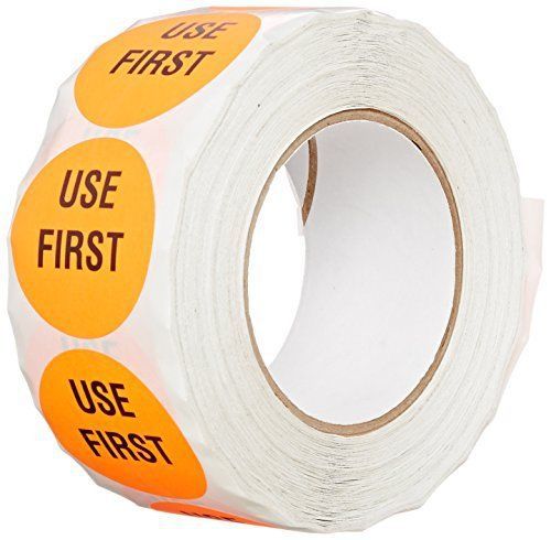 TapeCase Red &#034;Use First&#034; Inventory Control Label - 1000 per pack 1 Pack