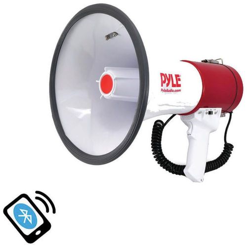 Bluetooth Megaphone with Bullhorn Professional Megaphone Pyle PMP52BT Red White