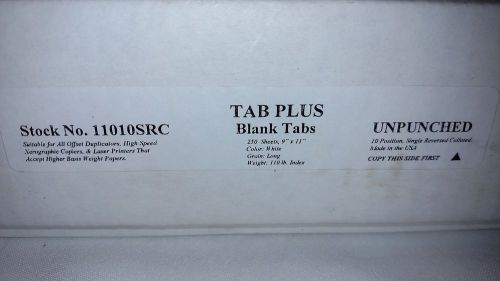 Blank Index Tabs, 7 position, 36 sets per box, printable, writable, unpunched