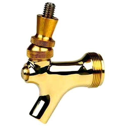 Draft warehouse polished brass beer faucet with stainless steel lever new for sale