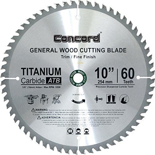 Concord blades wcb1000t060hp 10-inch 60 teeth tct general purpose hard &amp; soft for sale