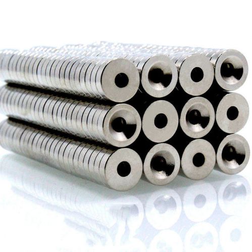 50PC N50 Round Countersunk Ring Magnets 12mm x 4mm Hole 4mm Rare Earth Neodymium