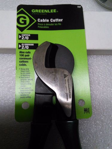 Greenlee  727 cable cutter 9-1/4&#034; 727  green handle cable cutter for sale