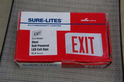 Pair of Cooper Sure-Lites SLX70RWH Emergency LED Steel Exit Sign 120/277V