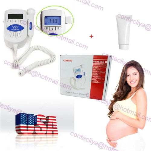 Us seller ce&amp;fda  pocket fetal doppler,baby heart beat monitor+free gel,3m probe for sale