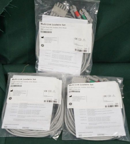 3 GE 412681-005 MULTI LINK LEADWIRE SET 5-LDWR GROUP GRABBER AHA MIXED !!!   H77