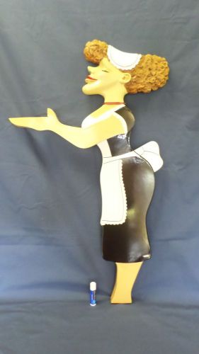 534D 50&#039;s Look Diner/Cafe 28&#034; Wood Waitress Sign Figurine 1 3/4&#034; Thick ROUGH CO