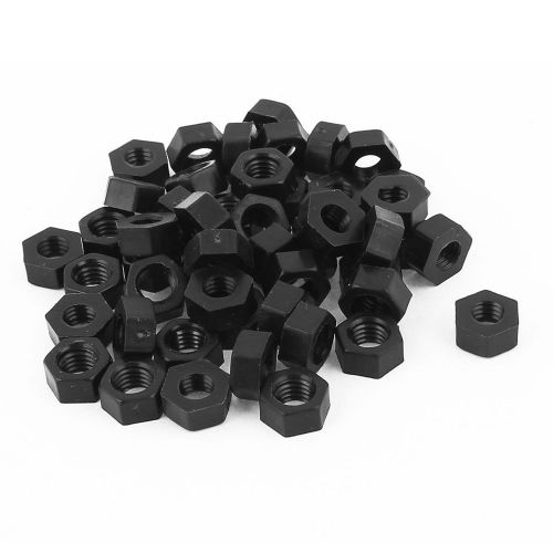 Metric m6 thread nylon insert lock screw fastener hexagon hex nuts black 50pcs for sale
