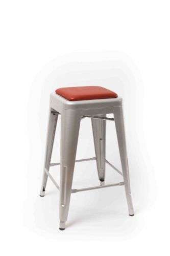 Tolix Style Bar Stool Cushions - Hand Made/Easy Install- Red Cushion