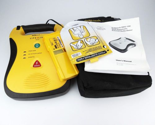 Defibtech LifeLine DDU-100 AED Defibrillator w/ Battery, Pads, Case