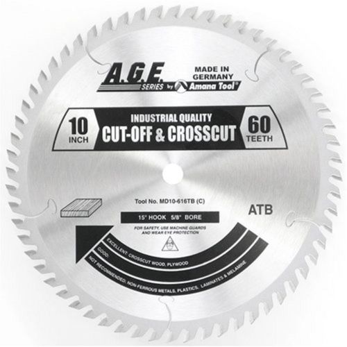 Amana Tool A.G.E. Series MD10-616TB Thin Kerf Cut-Off and Crosscut 10-Inch x ...