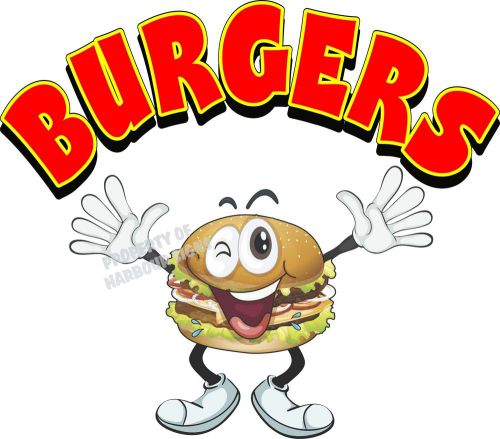 Burgers decal 14&#034; hamburgers restaurant concession food truck vinyl menu sticker for sale