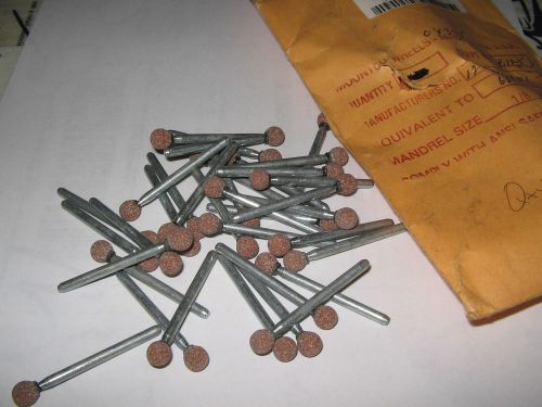 Mounted Stones, 1/4&#034; Dia., 1/8” Shank (Qty 36), NOS