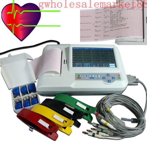 New FDA 7“ TFT 12 lead 6-channel EKG/ECG machine Electrocardiograph touch PC
