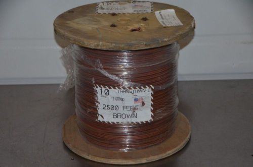 Alan wire 10no75 thhn-thwn-2 brown 10 awg 2500 ft spool 10/1c(19str) 19 strand for sale