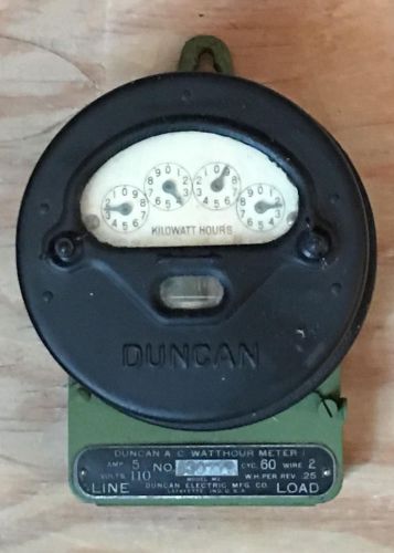 Antique/Vintage Duncan Watthour Meter #8