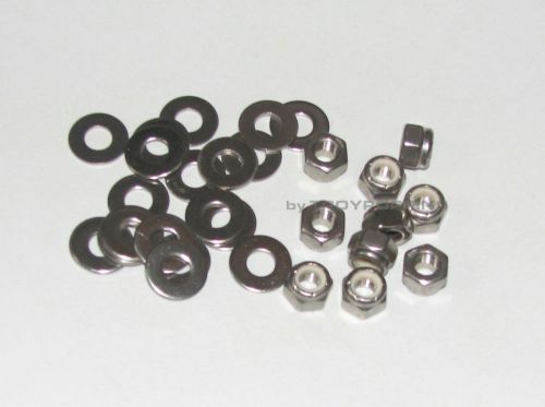 SS 10-1/4&#034;-28 NYLOC LOCK NUTS &amp; 20-1/4&#034; FLAT WASHERS STAINLESS STEEL 18-8  PARTS
