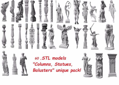 3d  STL more 60 models! of Column for CNC Router Engraver Machine Artcam Relief