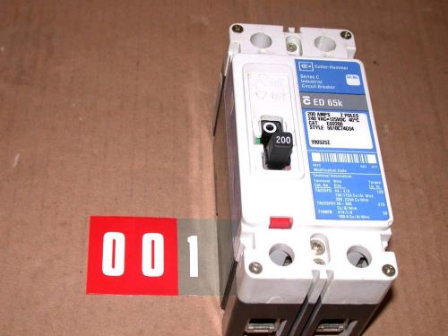 Cutler-hammer ed 65k series c circuit breaker 2 pole 200a amps free s&amp;h for sale