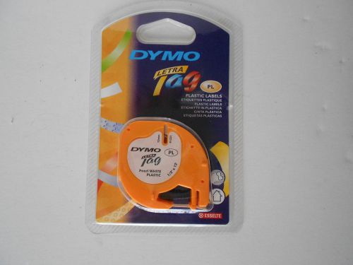 Dymo LetraTag 91331 Pearl White Plastic Label Tape - 1/2&#034; X 13&#039; - Free Shipping