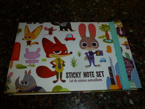Disney Store Zootopia Sticky Note Set 70+ Notes, 1 pen,  6 designs Post-It NEW
