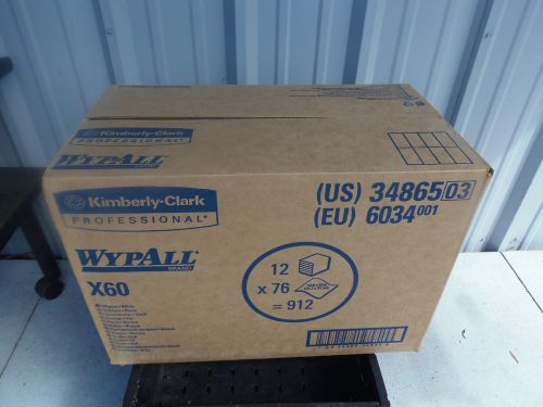 Kimberly Clark Wypall X60 Quraterfold Wipers 34865 12x76=912 Towels 1 Case