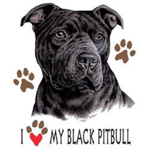 Black pitbull dog heat press transfer for t shirt tote sweatshirt fabric 891a for sale