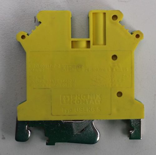 Phoenix contact  yellow green terminal block 26-10awg uslkg5  nnb for sale