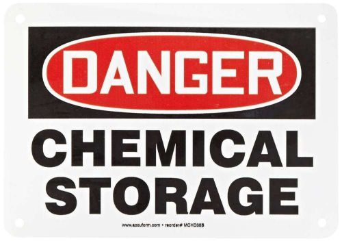 Accuform signs mchl191va aluminum safety sign, legend &#034;danger chemical storage&#034;, for sale