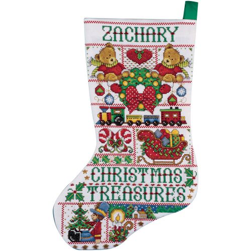 &#034;Christmas Treasures Stocking Counted Cross Stitch Kit-17&#034;&#034; Long 14 Count&#034;
