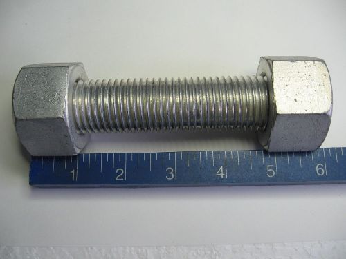 (lot of 16) 1-1/8&#034;-8 x 6&#034; pipe flange b7 studs w/ 2h nuts threaded rod zinc bolt for sale