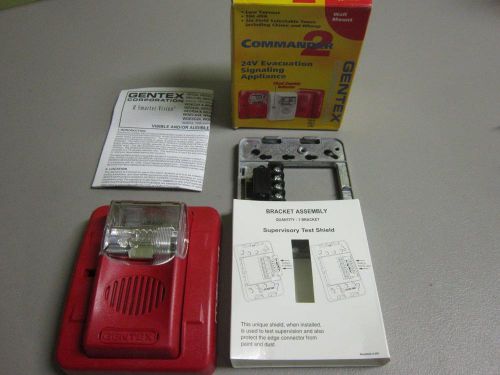 NEW Gentex Commander2 GEC24-15/75WR Wall Mount Horn/Strobe Evacuation Appliance