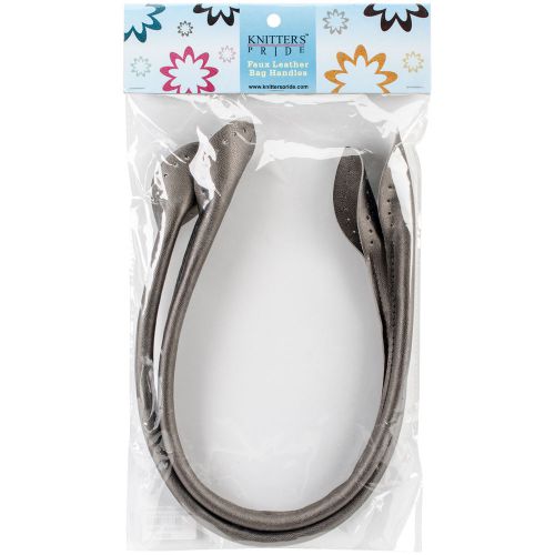 &#034;Faux Leather Bag Handles -Sew In 21.7&#034;&#034;-Metallic Grey&#034;