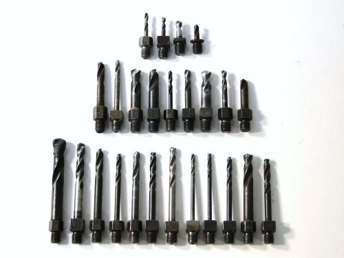 25 pc 1/4&#034; x 28 threaded shank drill bit set aircraft tools for sale